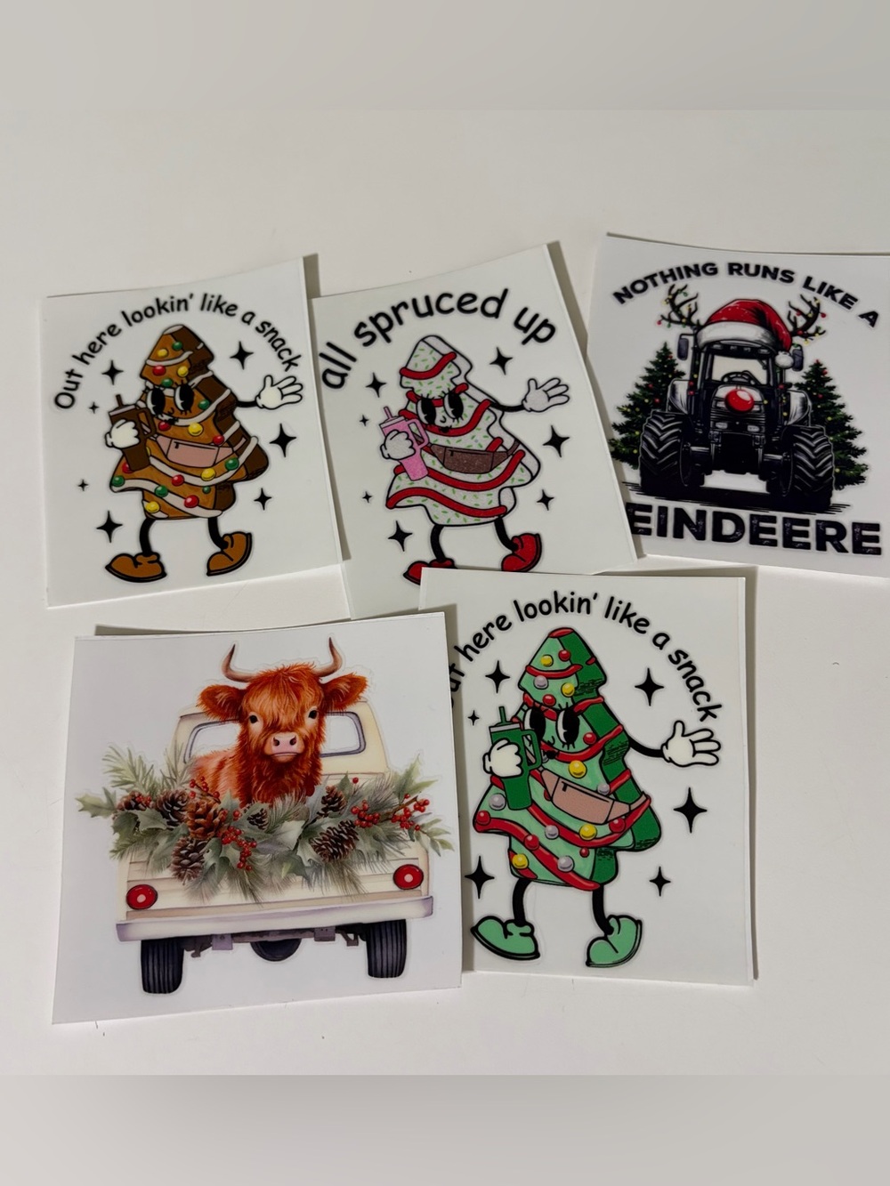 Festive Holiday UV DTF Pack set of 5